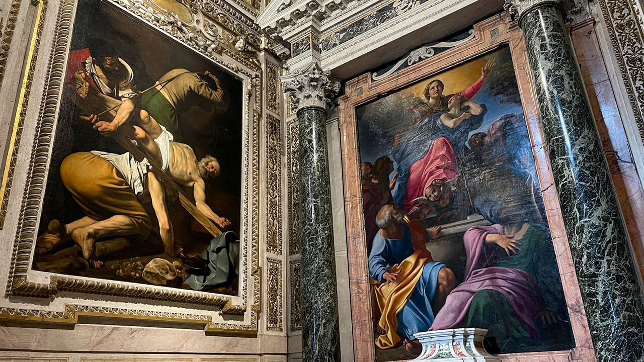 Basilica Santa Maria del Popolo Caravaggio Paintings beyond museums in Rome tours by car