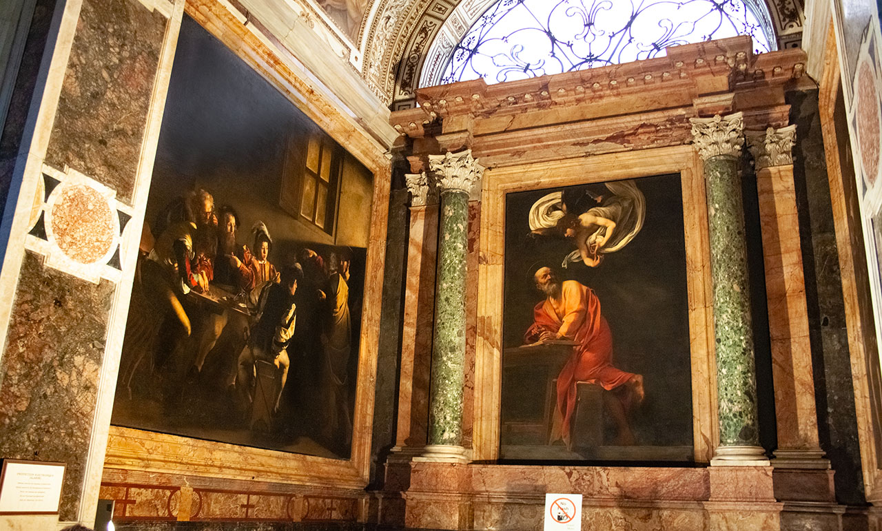 Church of San Luigi dei Francesi Carvaggio Paintings in Rome luxury tours