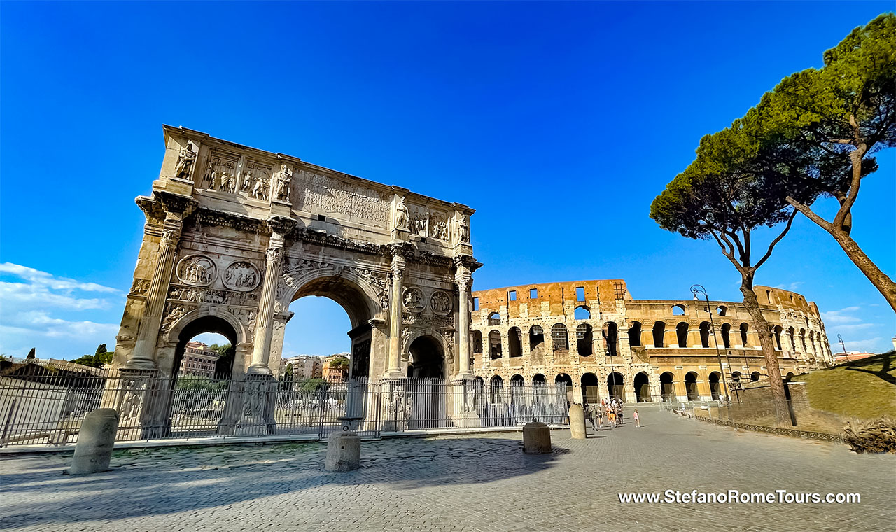 Colosseum and Arch of Constantine Must See Attractions in Rome Shore Excursions from Civitavecchia luxury tours