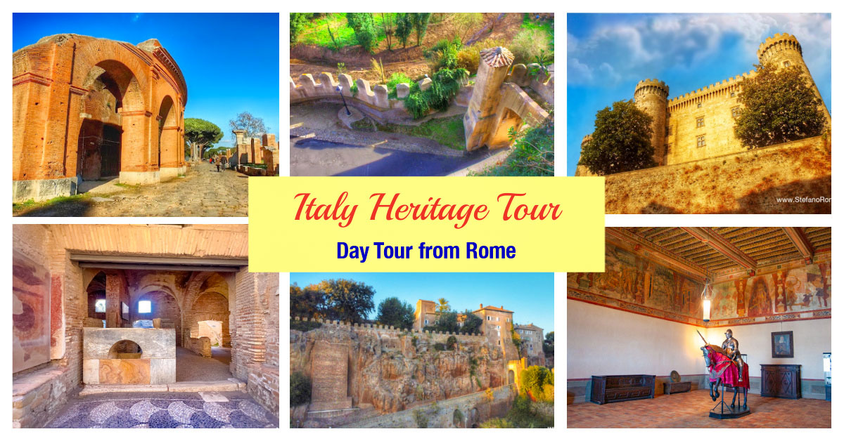 Italy Heritage Tour from Rome to Ostia Antica, Ceri & Bracciano Castle Stefano Rome Tours